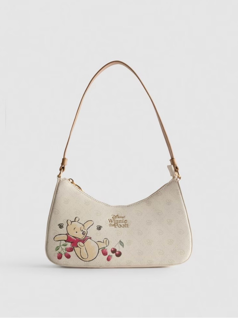 Disney Winnie the Pooh Cream Shoulder Bag with Tan Strap